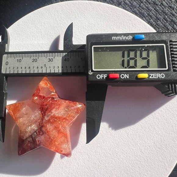 Fire Quartz Crystal Star Carving (5) - Picture 8 of 9